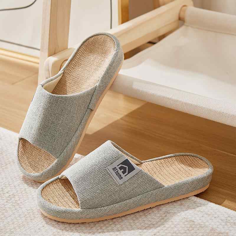 スリッパ 春夏 亜麻 厚底 静音 防滑 防臭 木床 室内 ルームスリッパ リネン サンダル クッション性 軽量 涼しい 履きやすい 普段使い