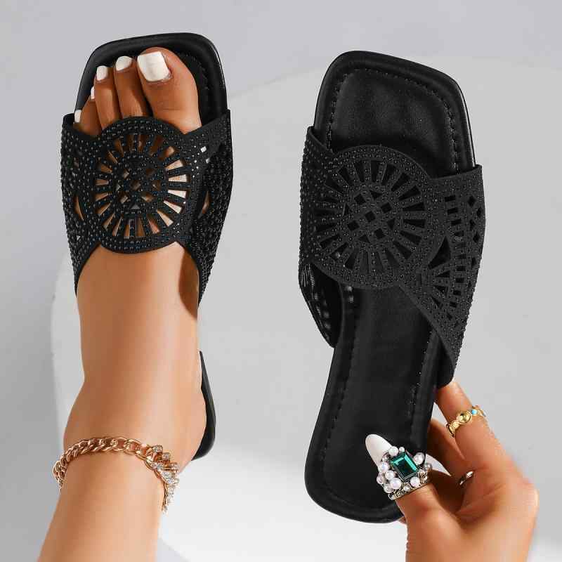 サンダル レディース 春夏 厚底 ミュール スリッパ メッシュ 水晶 キラキラ 痛くなりにくい 歩きやすい 婦人靴 滑り止め 中ヒール 太ヒール カジュアル 普段使い