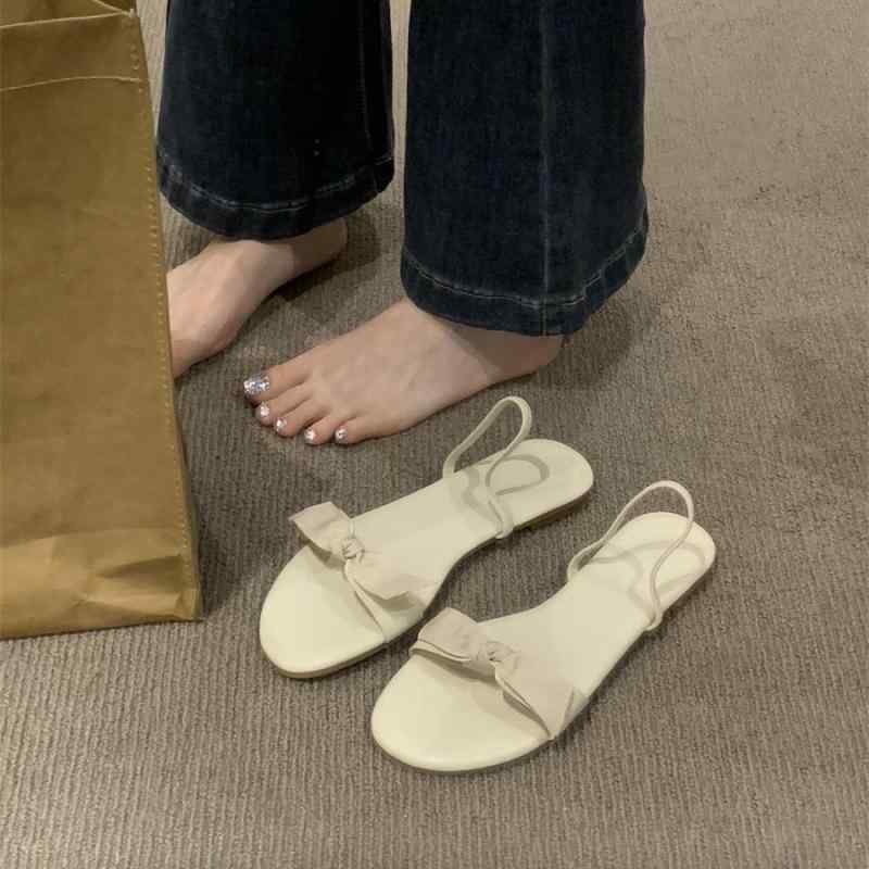 サンダル レディース ローマ風 ぺたんこ フラット 痛くなりにくい 歩きやすい 疲れにくい かわいい フェミニン おしゃれ 滑り止め 春夏(4.0)