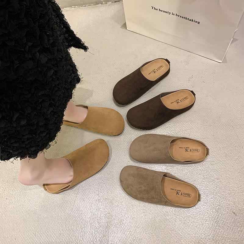 サンダル レディース 秋冬 一足脱ぎ スリッパ ルームシューズ 室内履き 履きやすい 滑り止め 暖かい 防寒 おしゃれ かわいい カジュアル 普段使い