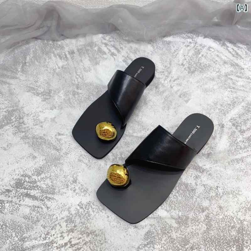 サンダル レディース ぺたんこ クリップトゥ ローマ風 スクエアトゥ 個性的 普段使い リラックス