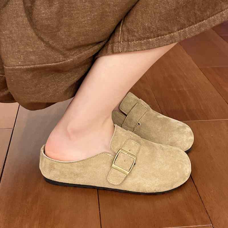 サンダル レディース 厚底 一 foot 蹬き ボストン風 サンダル ブークレ風 サンダル 森ガール サボ サンダル スリッパ 普段使い かわいい