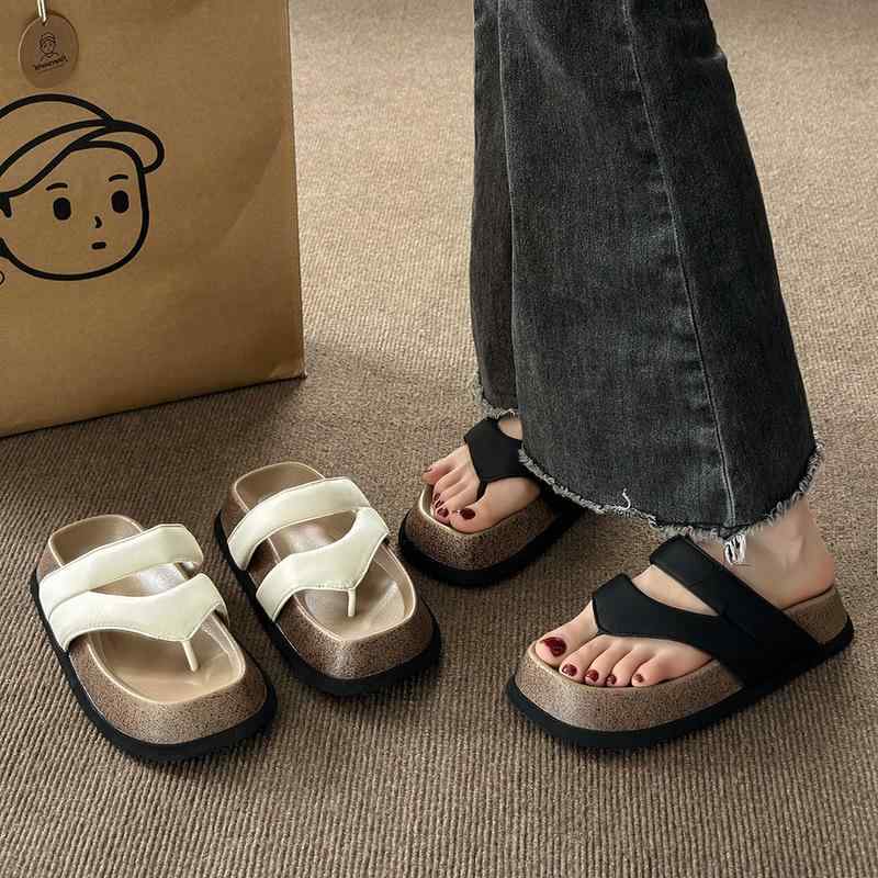 ビーチサンダル レディース 厚底 滑り止め サンダル 涼しい 普段使い 外履き 配色 切り替え 20代 30代 40代 かわいい