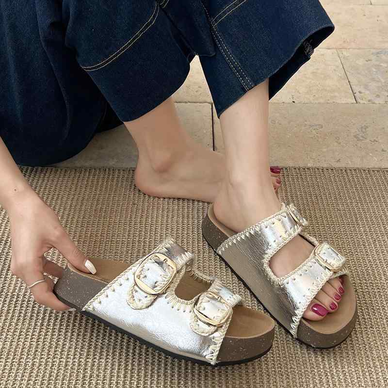 サンダル レディース 厚底 黒 ブラック レトロ 滑り止め スカート 法式 半 サンダル ブロック 普段使い かわいい 女性用