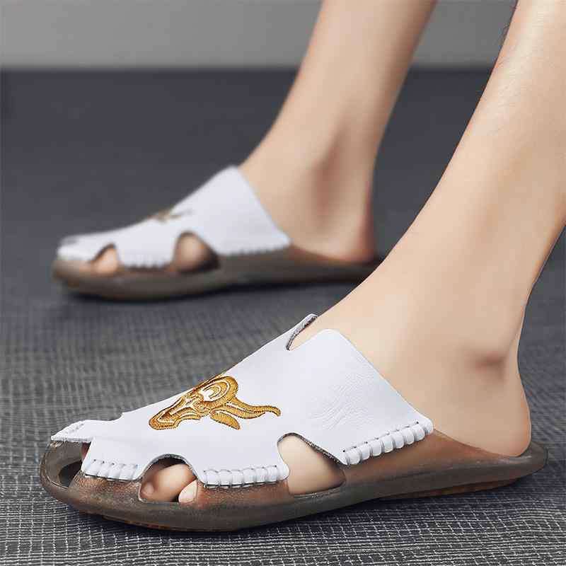 サンダル メンズ 男性用 大きいサイズ レザー スリッパ 卸売 リラックス カジュアル 真皮 革 つっかけ 靴 シューズ