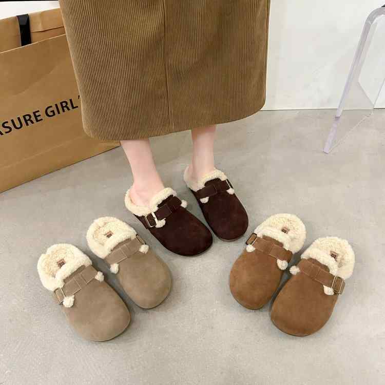 サンダル レディース 秋冬 平底 ファー サンダル あったか モカシン スリッポン ぺたんこ 痛くなりにくい 歩きやすい かわいい 室内履き ルームシューズ オフィス 普段使い 旅行