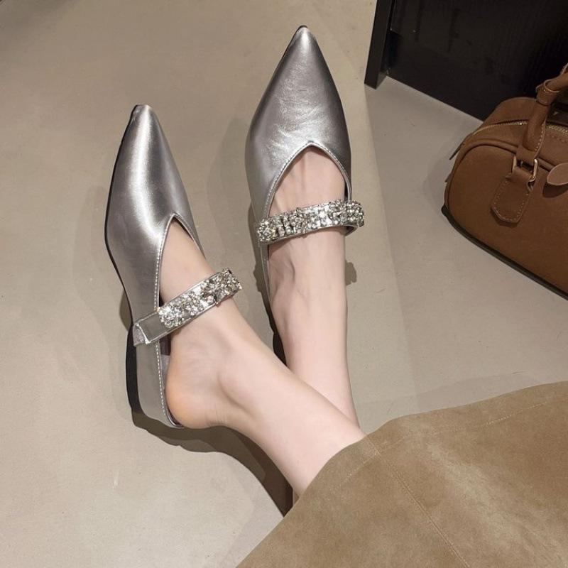 サンダル レディース 厚底 ミュール スリッパ 外履き ラインストーン かわいい おしゃれ 歩きやすい 普段使い インヒール