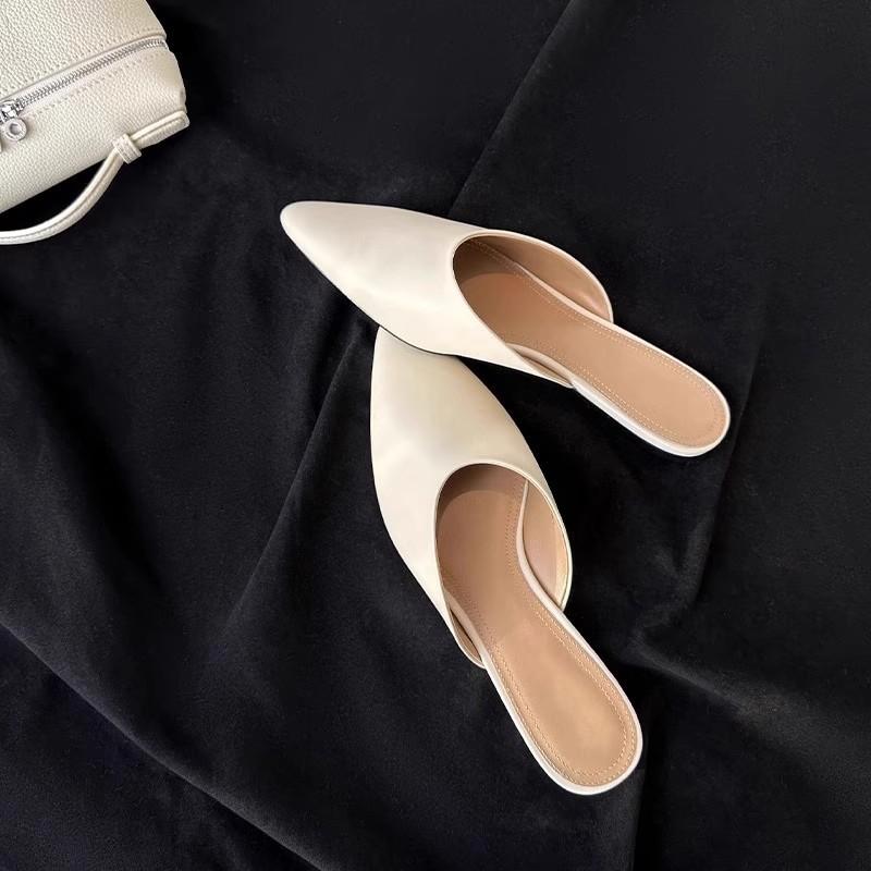 サンダル レディース フラット ぺたんこ ミュール スリッパ ポインテッドトゥ ローヒール 歩きやすい ..