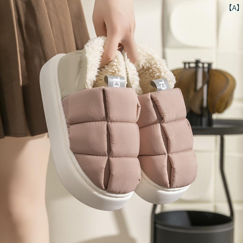 ルームシューズ レディース 暖かい 滑り止め 厚底 スリッパ かわいい 秋冬 あったか もこもこ 防寒 冷え対策 履きやすい ふわふわ 室内履き 月子 柔らかい ボア付き2