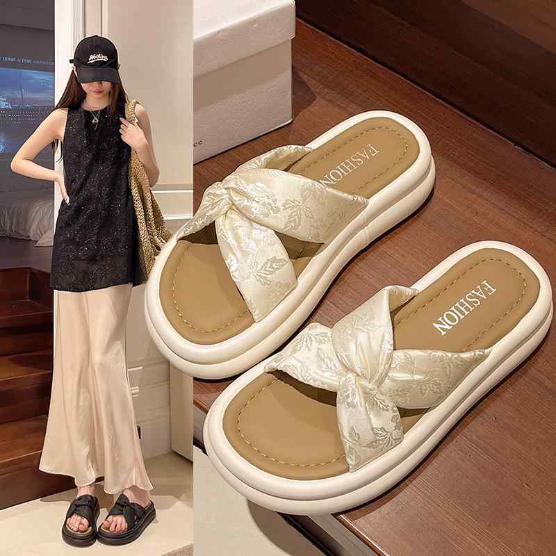 サンダル レディース 韓国 厚底 クロス フラット ビーチ サンダル 女性 外履き クッション性 歩きやすい 普段使い