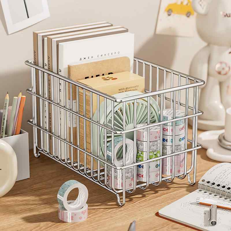 収納ケース ステンレス製 大容量 デスク収納 メイクボックス 雑貨収納 オフィス 寮 生活用品