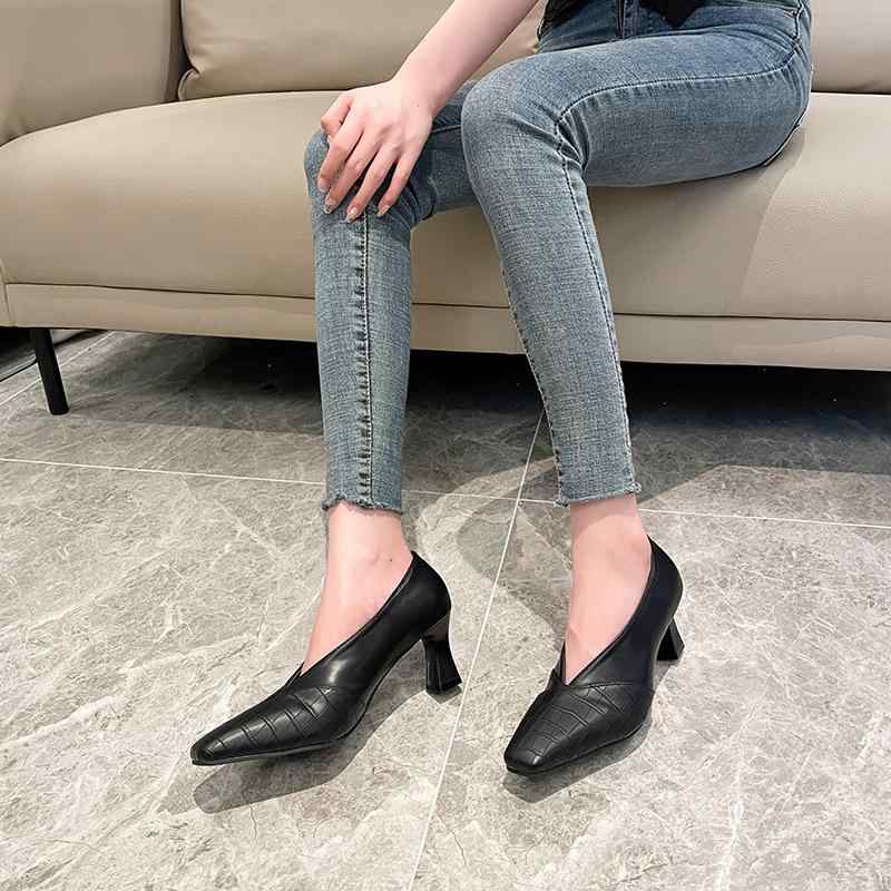 2靴 レディース パンプス ローヒール 切り替え デザイン チャンキーヒール 歩きやすい 履きやすい 婦人靴 通勤 オフィス カジュアル 春秋 かわいい おしゃれ