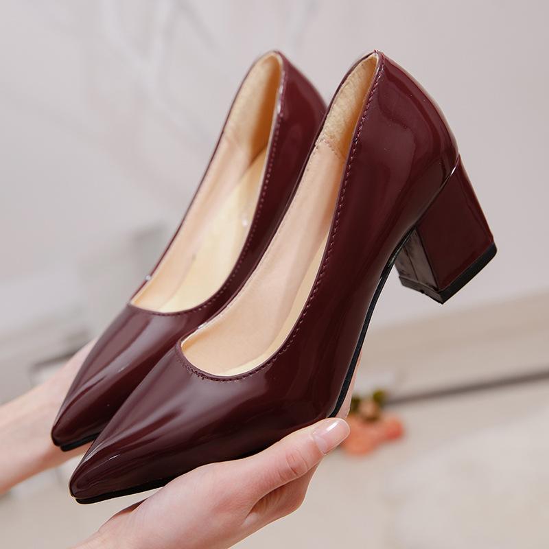 靴 レディース パンプス ハイヒール ポインテッドトゥ 太ヒール チャンキーヒール 婦人靴 シンプル ベーシック 通勤 オフィス きれいめ 上品 エレガント フェミニン かわいい