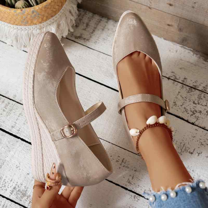 婦人靴 厚底 草編みシューズ 漁夫靴 スリッポン ウェッジソール ローヒール 防水 クッション性 歩きやすい 痛くなりにくい ぺたんこ フラット 浅履き ポインテッドトゥ 春夏