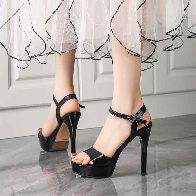 サンダル レディース ハイヒール ストラップ オープントゥ 美脚 厚底 防水 春夏 パーティー キャバ ドレス2