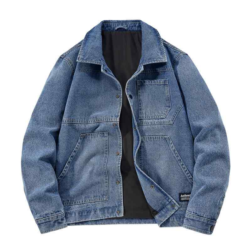 ジャケット メンズ 男性用 デニムジャケット ゆったりサイズ ワークジャケット ブルゾン カジュアル 普段使い(4.0)