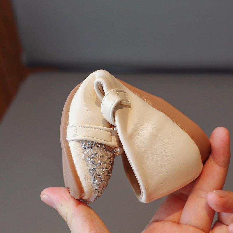Formal Shoes - 靴 キッズ 女の子 フォーマル シューズ 春秋 子供靴 プリンセス ライン ストーン 革 レザー フラット かわいい 歩きやすい 幼稚園 保育園 通園 発表会 結婚式 入園式 卒園式