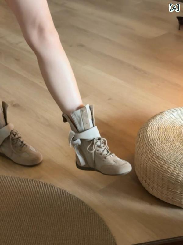 ブーツ レディース 厚底 ショートブーツ 通気性 登山靴 スタイル 2