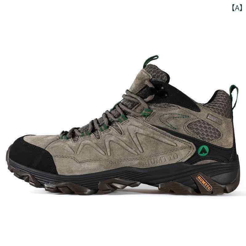 靴 男性用 春秋 革 防水 滑り止め ハイカット 登山靴 軽量 トレッキングシューズ アウトドア 運動靴 遠足