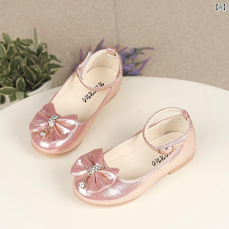 靴 キッズ かわいい 蝶結び レザー シューズ 春秋 カジュアル 普段使い