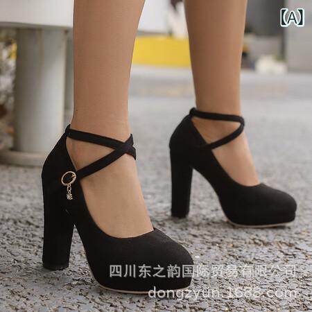 靴 レディース 大きいサイズ 春夏 サンダル スエード調 ハイヒール ストラップ チャンキーヒール ラウンドトゥ ウェッジソール 歩きやすい 痛くない カジュアル 通勤