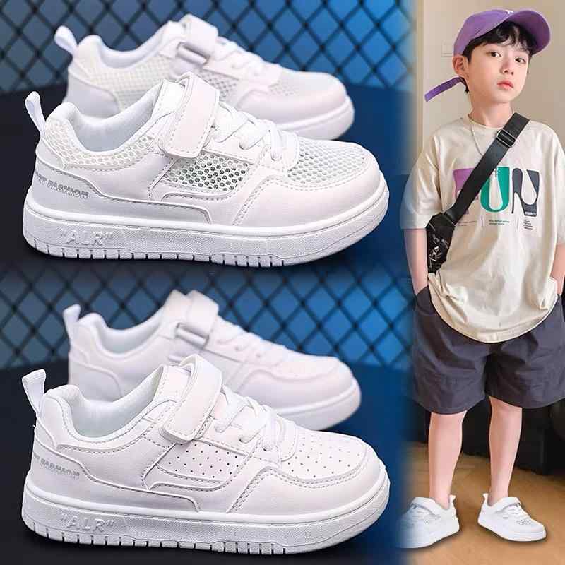 スニーカー キッズ 子供 女の子 男児 通学靴 白 運動靴 スポーツシューズ 柔らかい靴底 通気性 メッシュ