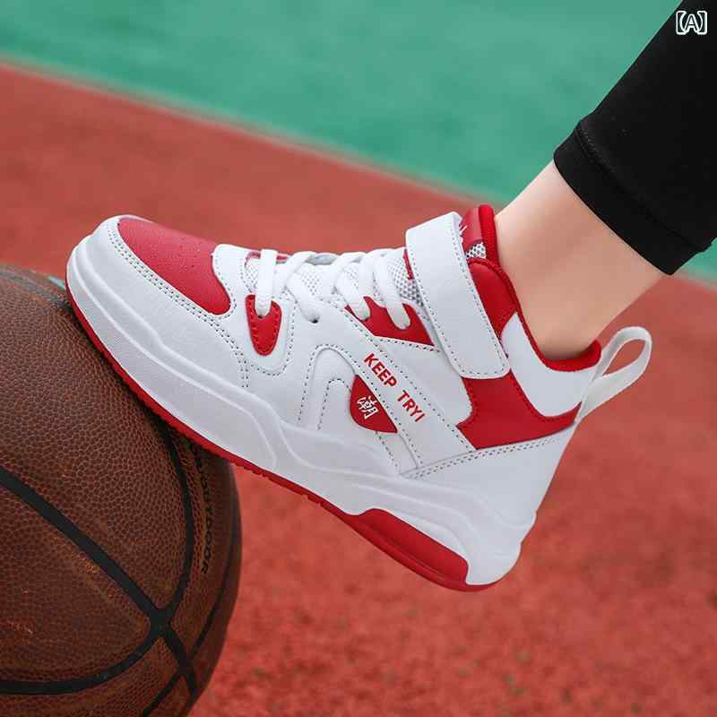 バスケットシューズ キッズ 男の子 皮革 防水 運動靴 子供靴 ハイトップ カジュアル 中敷き クッション..