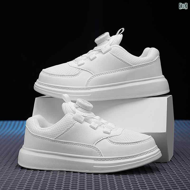 靴 キッズ 男の子 子供 白 スニーカー 防水 レザー メッシュ 通気性 スポーツ 小学生 ローカット 秋冬