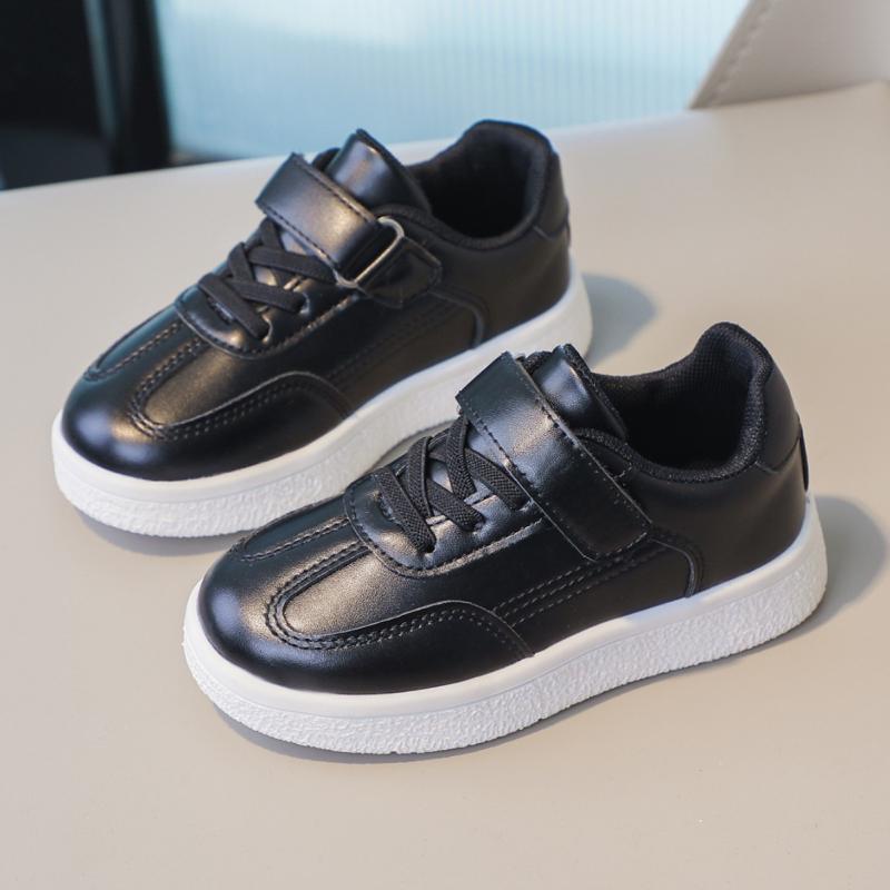 スニーカー キッズ 子供 男女兼用 面ファスナー 運動靴 通学履き 白 軽量 クッション性