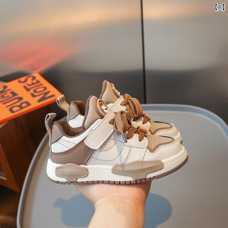 スニーカー キッズ 子供 春秋 運動靴 韓国 軟らかい底 滑り止め 女の子 男の子 カジュアル ランニング..