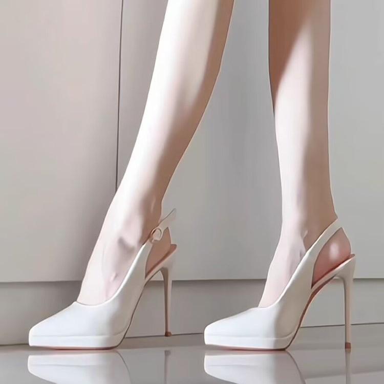 サンダル レディース 歩きやすい 疲れにくい ハイヒール 厚底 白 ポインテッドトゥ 防水・カラー: 白7cm, 白10cm, 黒7cm, 黒10cm・サイズ: 34, 35, 36, 37, 38, 39, 40・靴の甲材: マイクロファイバー・製品カテゴリ: バックストラップサンダル・つま先の形状: ポインテッドトゥ・スタイル: ミニマル・靴底素材: ゴム・内側の素材: PU・着用方法: バックル