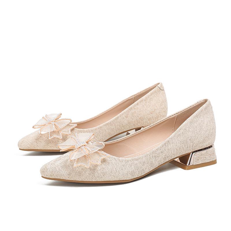 パンプス レディース 春夏 中ヒール ポインテッドトゥ 太ヒール チャンキーヒール 歩きやすい 痛くなりにくい フェミニン かわいい きれいめ 大きいサイズ