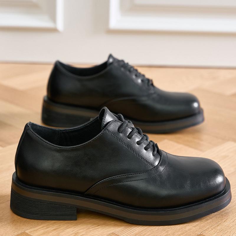 革靴 メンズ 男性用 ビジネスシューズ ダービーシューズ スクエアトゥ レザーシューズ シークレットシューズ 厚底 紳士靴 フォーマル 通勤 カジュアル きれいめ(4.0)