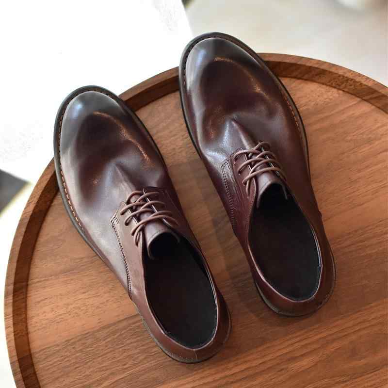 メンズ シューズ 男性用 手作り グッドイヤーウェルト製法 カジュアル ビンテージ ウォッシュド レザー 快適 革底 ビジネス フォーマル 馬革 普段使い(4.0)