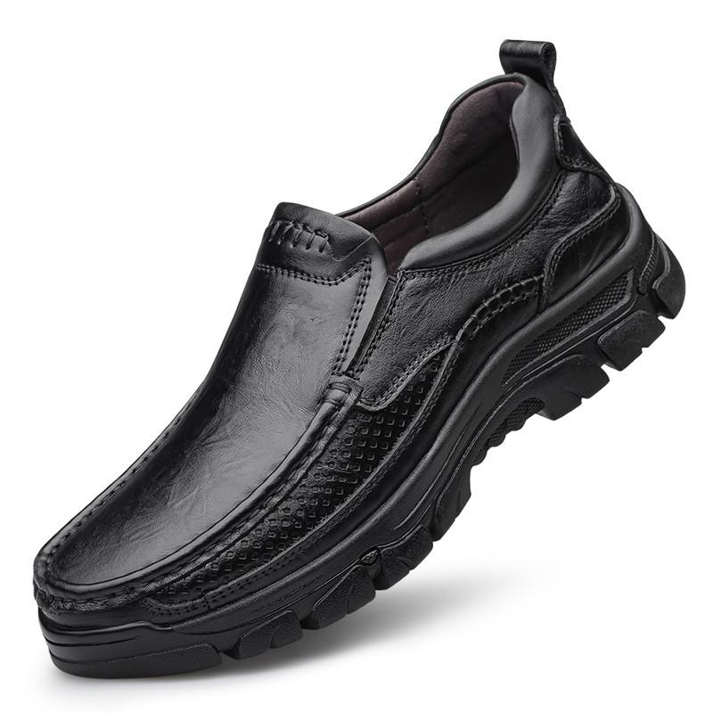 靴 メンズ 男性用 レザーシューズ 牛革 厚底 通気性 普段使い 紳士靴 オフィス ビジネス カジュアル フ..