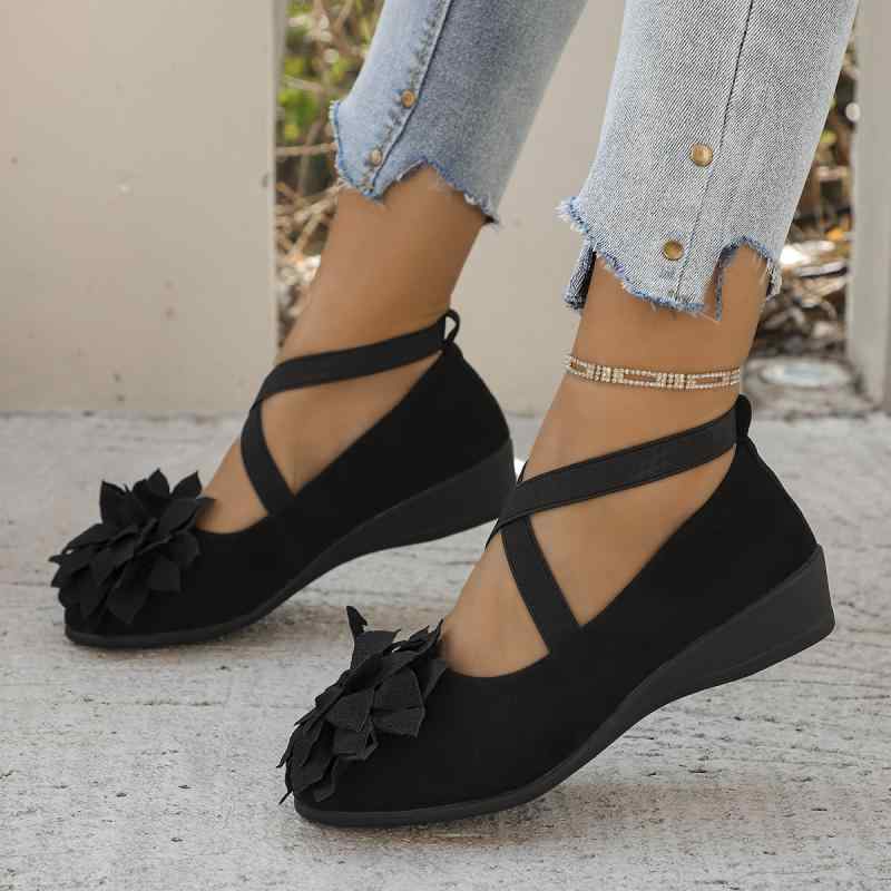 靴 レディース 大きいサイズ ウェッジソール パンプス ラウンドトゥ 歩きやすい 普段使い 外反母趾 春