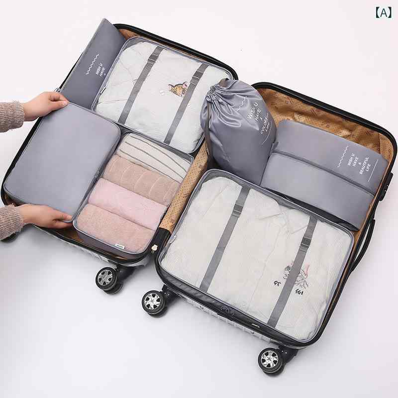 収納ケース 7点セット 旅行用 出張 整理用 衣類 仕分け 厚手 ラゲッジ トランク パッキング2