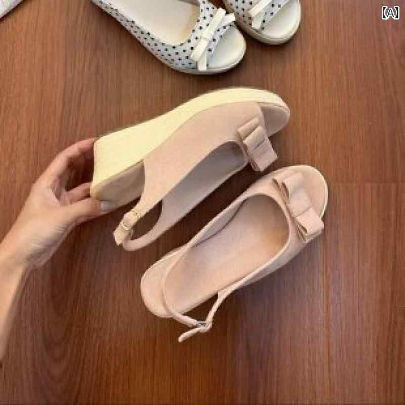 サンダル レディース 厚底 ハイヒール প্ল্যাটஃபর্ম ストラップ 蝶結び インヒール ウェッジソール ジュート 涼しい かわいい 歩きやすい