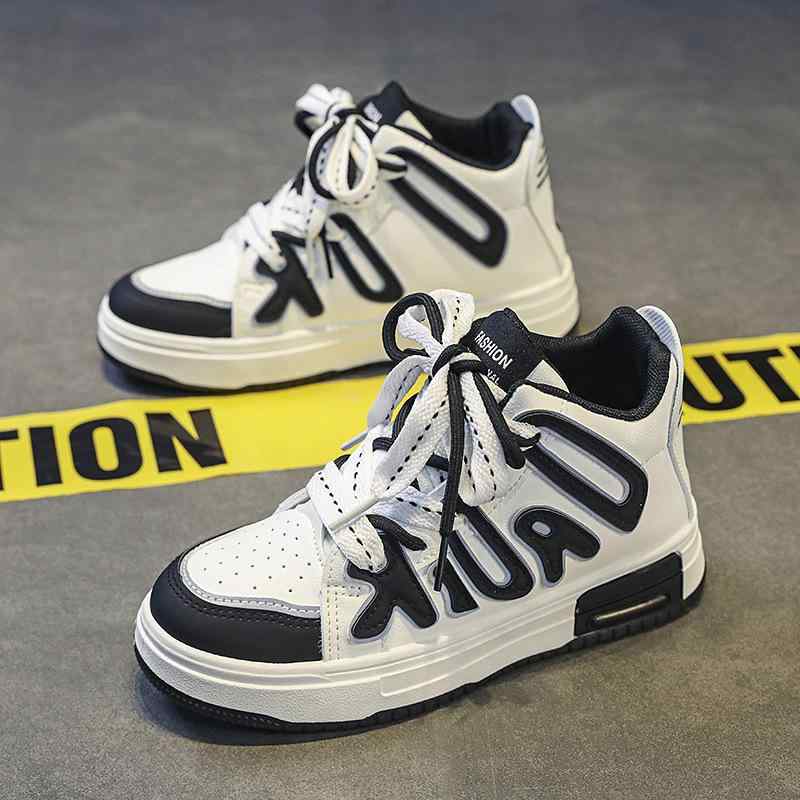 靴 キッズ 男の子 秋冬 ハイカット 通気性 スニーカー カジュアル シューズ 子供 スポーツ 白