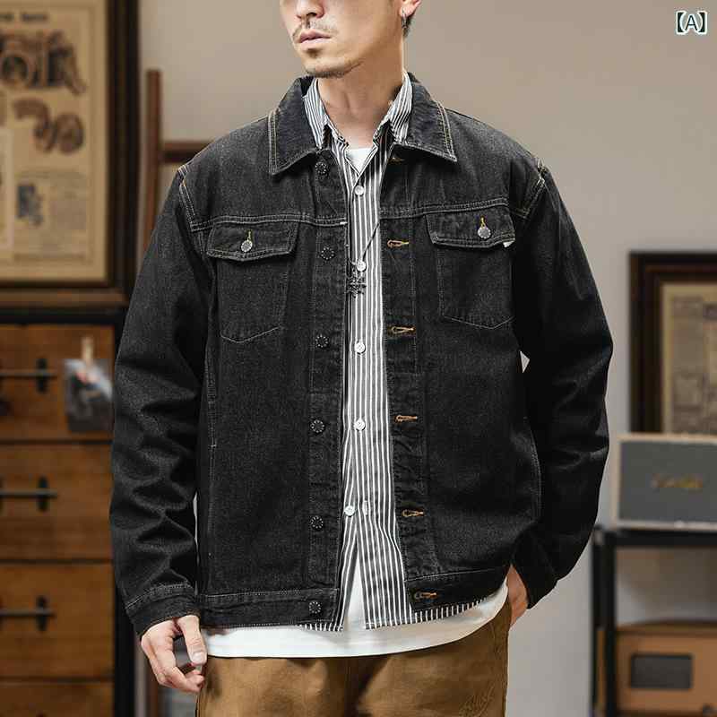 Rakuten - ジャケット 男性用 デニム Gジャン ビッグシルエット 大きいサイズ ゆったり カジュアル ヴィンテージ風 秋冬