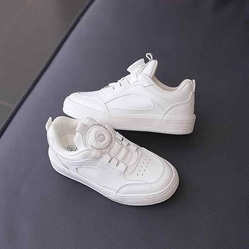 スニーカー キッズ 子供 ローカット レザースニーカー 運動靴 通学 履きやすい 白 柔らかい底2
