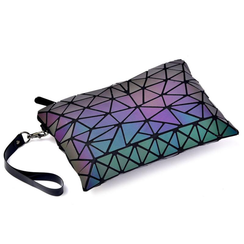 化粧ポーチ レディース 幾何学模様 ひし形 ハンドバッグ ショルダーバッグ ミニバッグ 小物入れ 三角形 八角形 斜めがけ 反射材