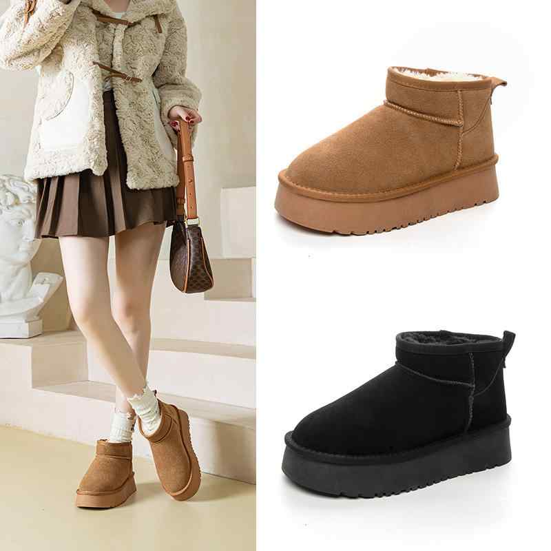 楽天ソファポテトスノーブーツ レディース 防寒ブーツ 厚底 綿靴 アウトドア 暖かい 短筒 本革 レザー ウール あったか 歩きやすい 履きやすい