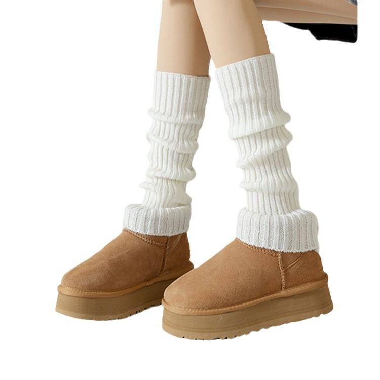靴下 レディース 秋冬 ニット 保温 雪地靴 中高筒 袜 暖かい 冷え取り 厚手 ルーズソックス Y2K