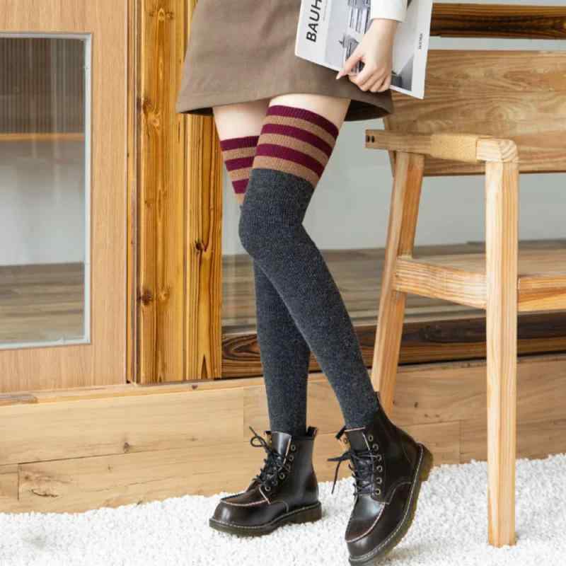 靴下 レディース 秋冬 厚手 ウサギ ウール ニーハイソックス 保温 レッグウォーマー ロングブーツ カバー 裏起毛 あったか