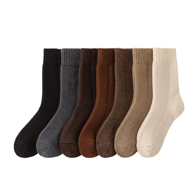 靴下 レディース 婦人 厚手 ウール混 あったか 防寒 冷え対策 秋冬 雪 靴下 ミドル丈