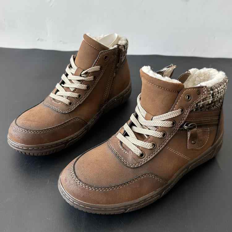 2ブーツ レディース 秋冬 ショートブーツ レースアップ 厚底 フラットソール 女性用 靴 普段使い 外履き