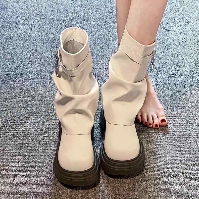 ブーツ レディース 秋冬 マウンテンブーツ 後ろファスナー ラウンドトゥ カジュアル ショートブーツ ス..