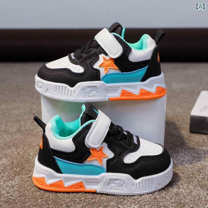 スニーカー キッズ 子供 男の子 女の子 幼稚園 保育園 カジュアル 運動靴 皮革 軽量 通園 普段使い