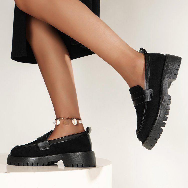 ローファー レディース 春 靴 JK 黒 ブラック イングリッシュスタイル フラットシューズ カジュアル スリッポン